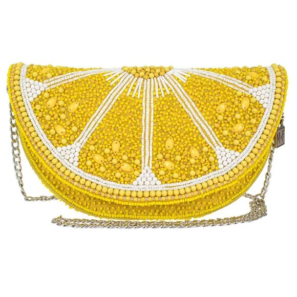 MARY FRANCES Tart Beaded Lemon Shoulder / Crossbody Bag NWT - Picture 1 of 7